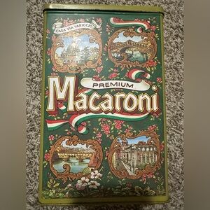 Vintage Casa Via Variccio Pasta Tin, 1970 Repro, Kitchen Storage Canister